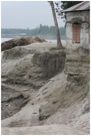 Chowhali, Bangladesh, Flood damange of a building