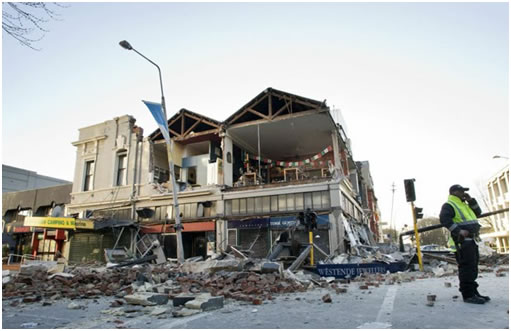 Christchurch in New Zealand, earthquake 2010