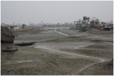 Total devastation of a village by Cyclone Aila